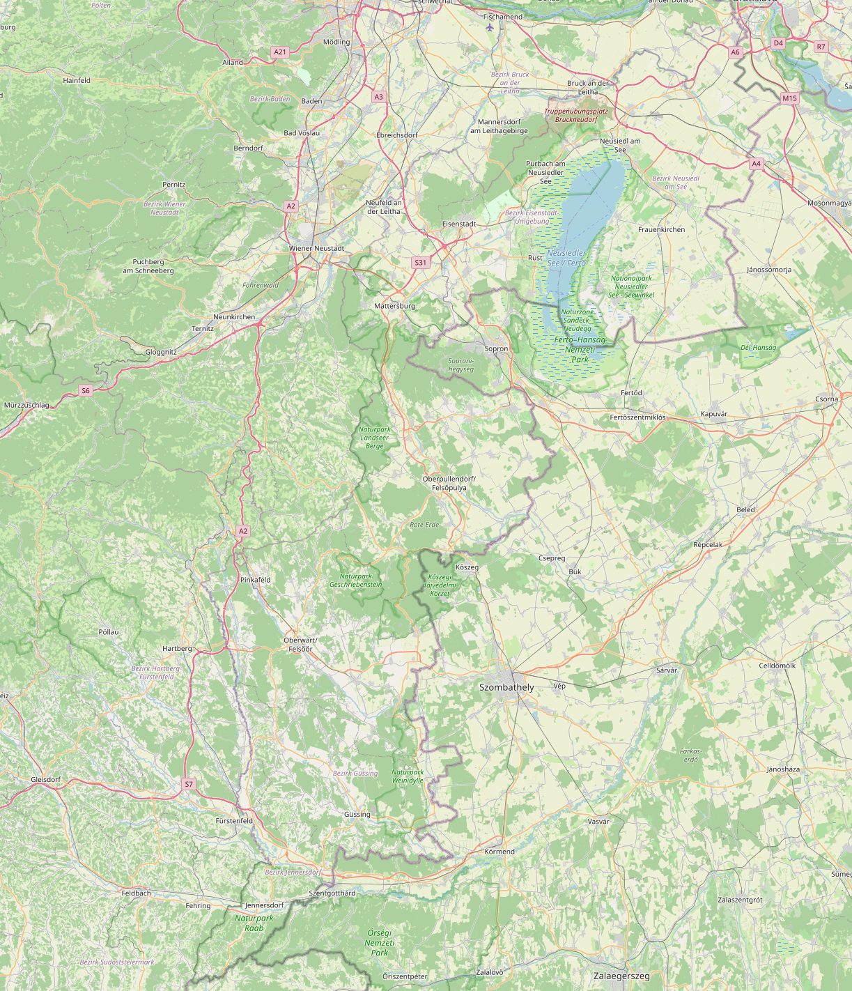 Karte des Burgenlands mit den Orten und Reinigungsfirmen